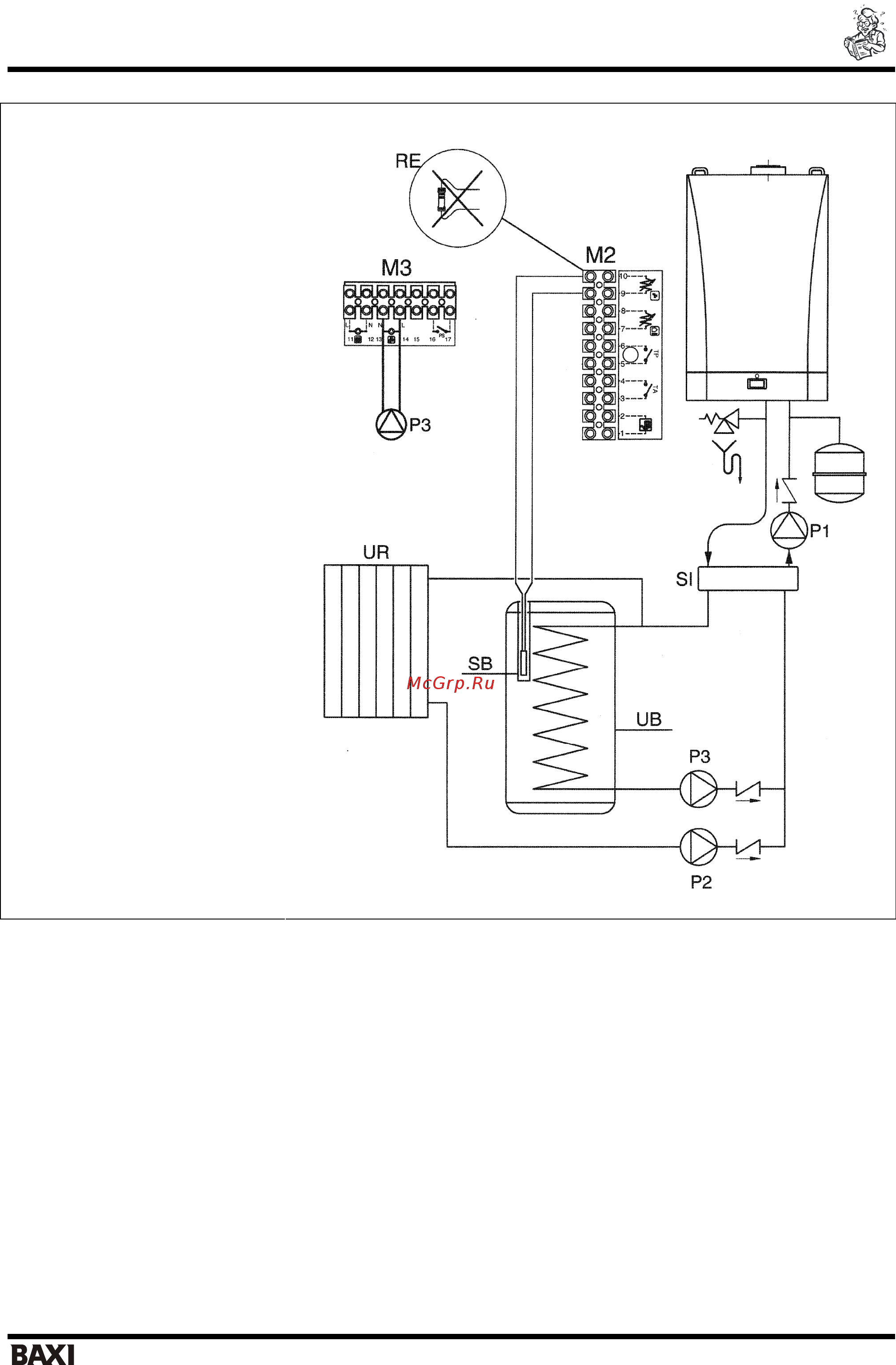 Baxi LUNA HT RESIDENTIAL 85-100 [30/39] Схема присоединения внешнего бойлера