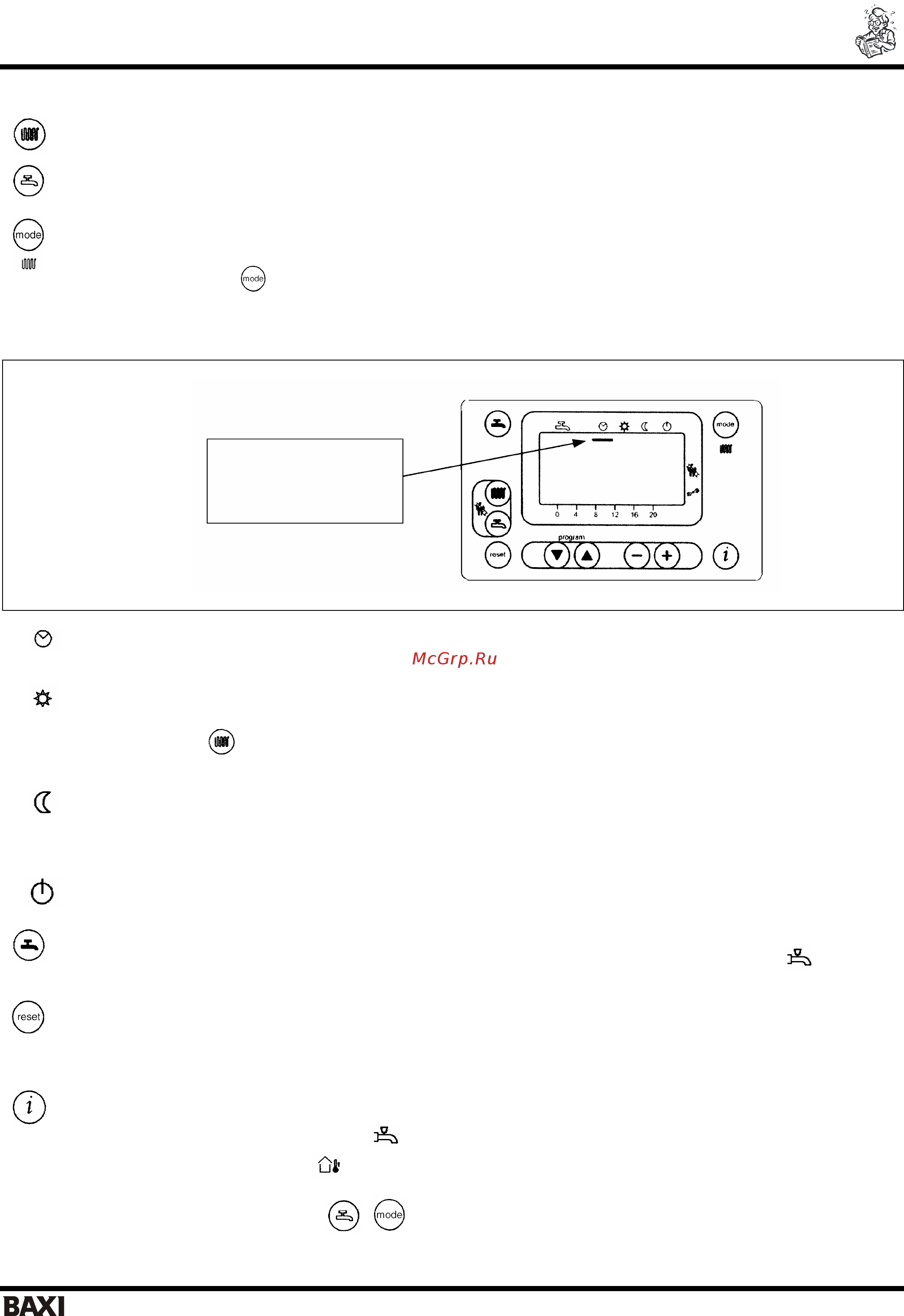 Baxi POWER HT 85-150 [6/36] Описание кнопок