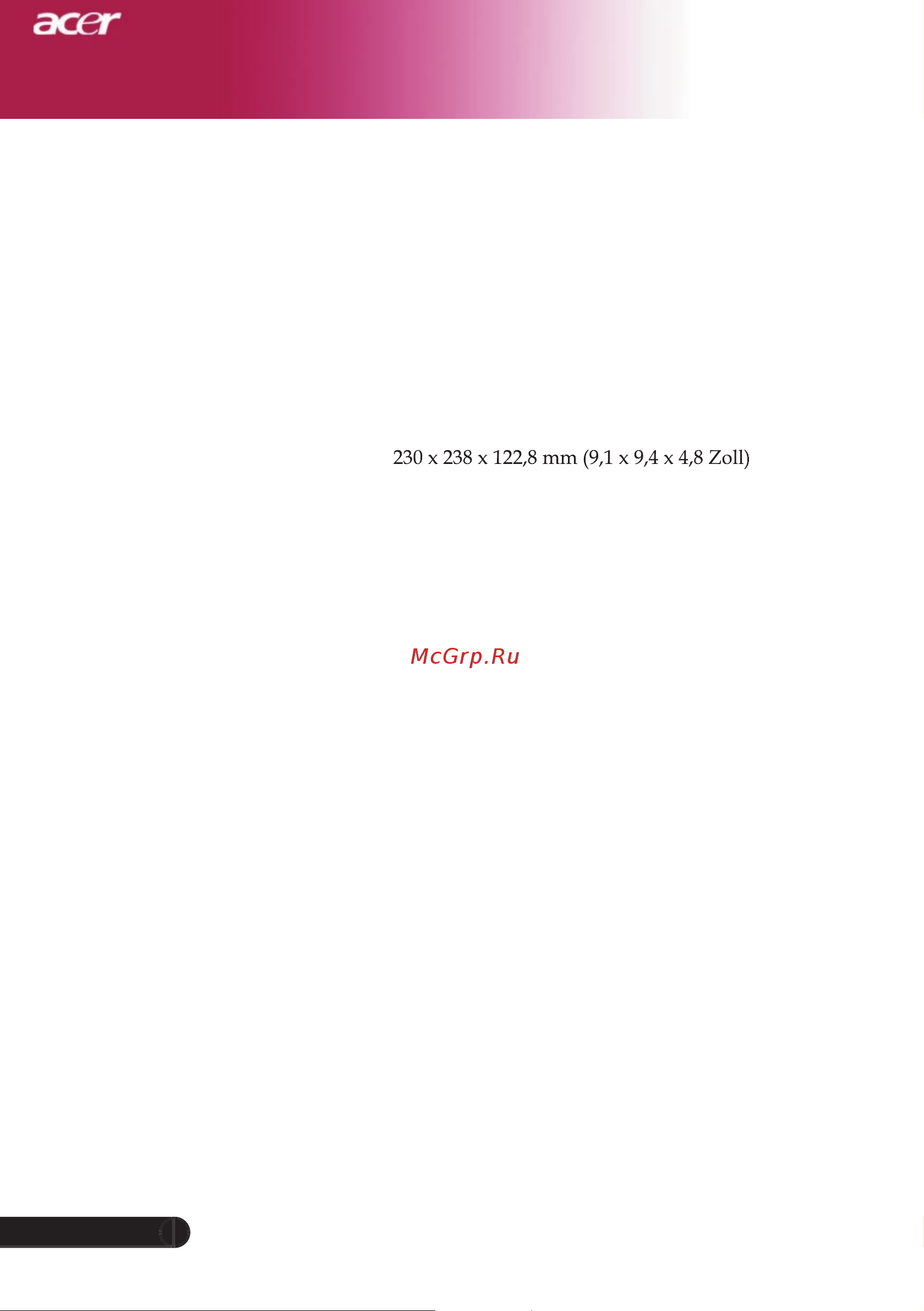 Acer XD1150 [42/46] Anhang