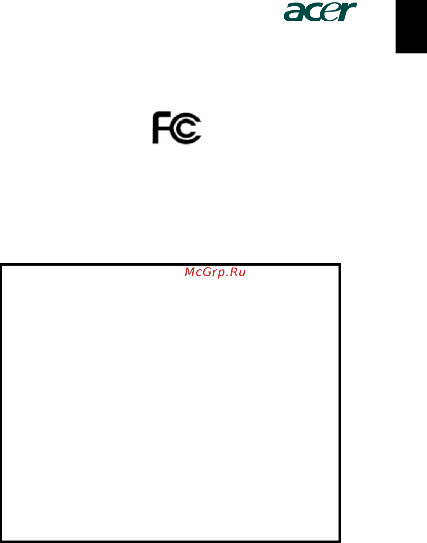 Acer X1230PK [57/57] Federal communications commission declaration of conformity