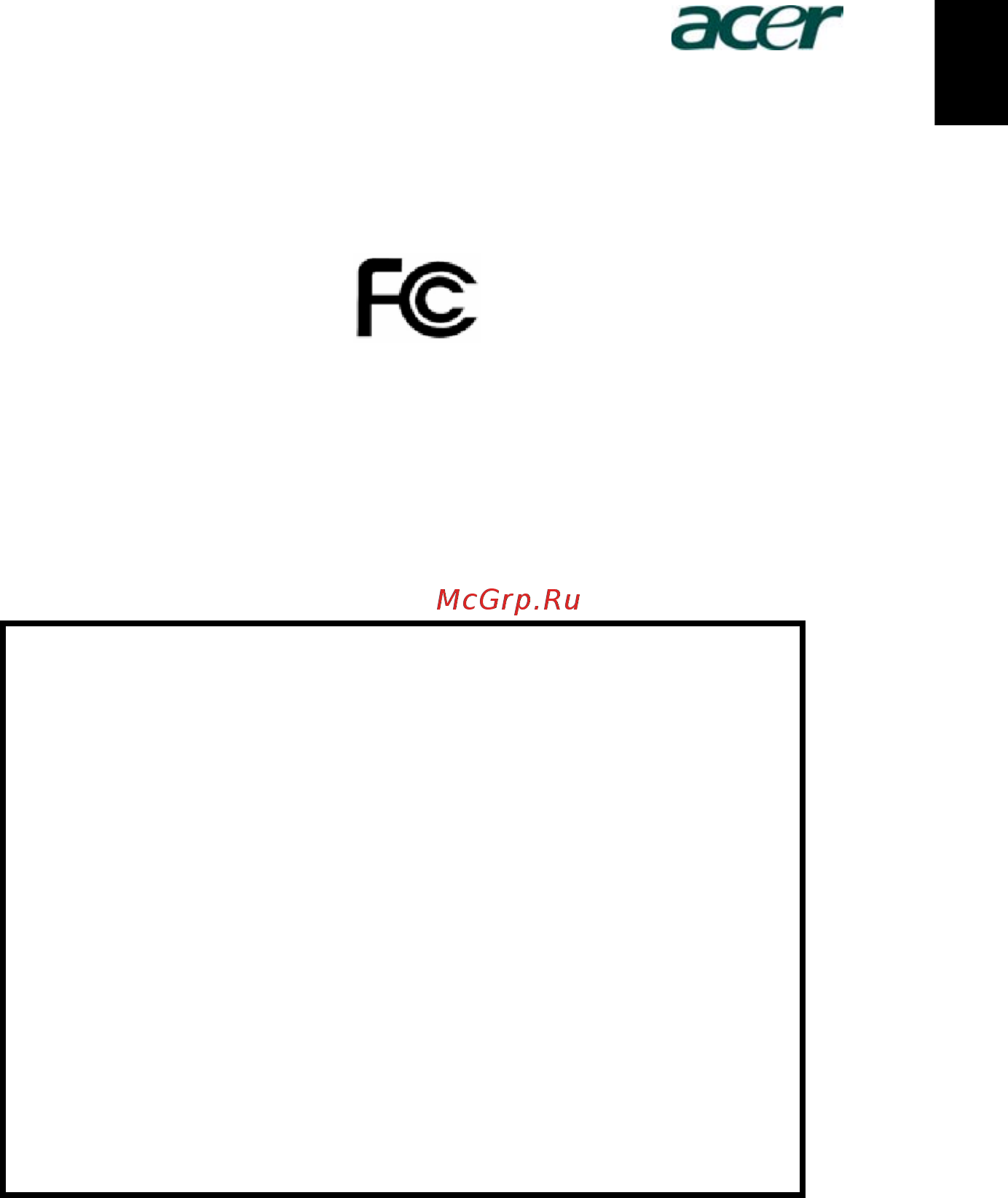 Acer X1230K [55/56] Federal communications commission declaration of conformity