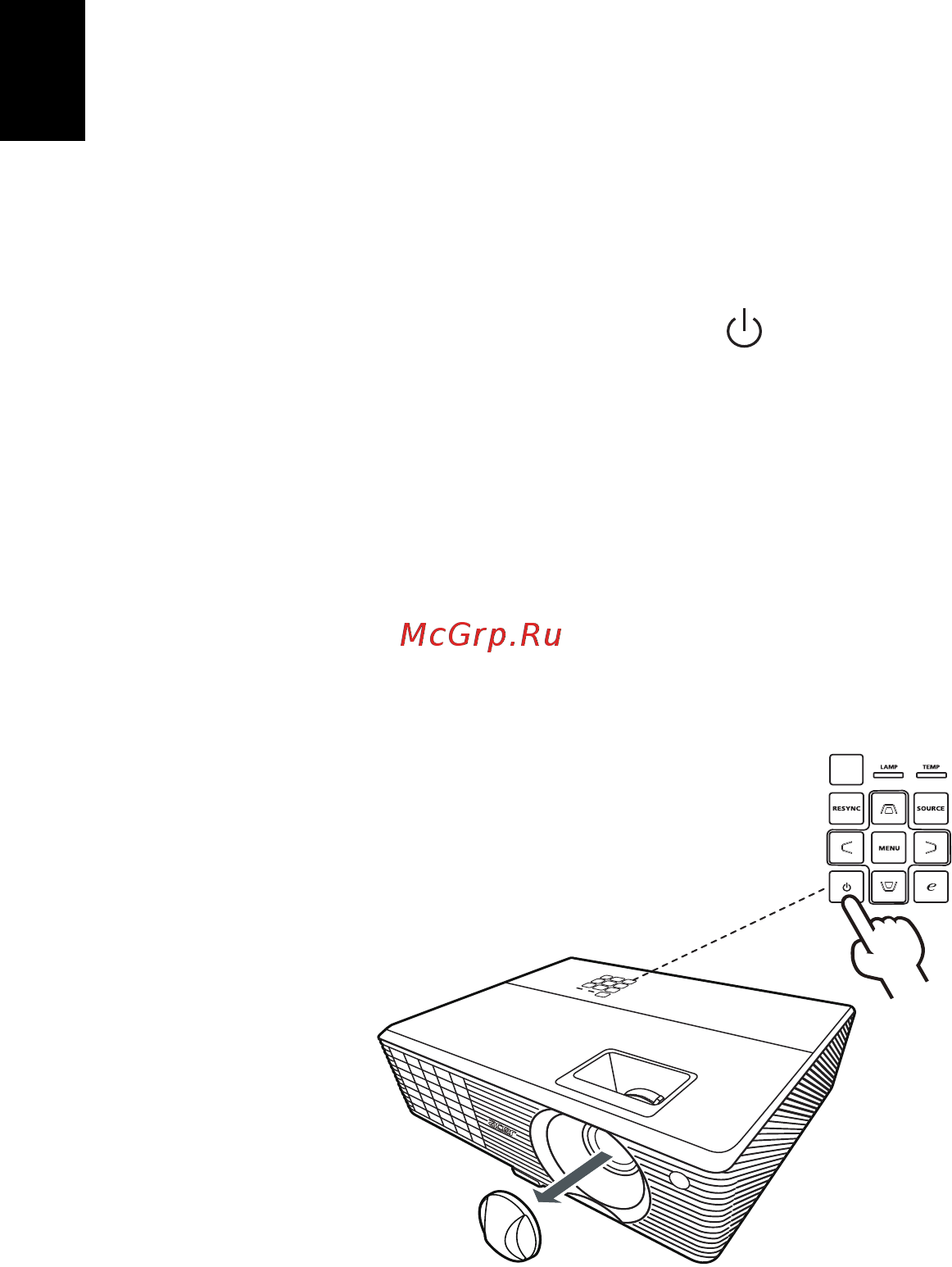 Acer X1111A [18/63] Включение и выключение проектора
