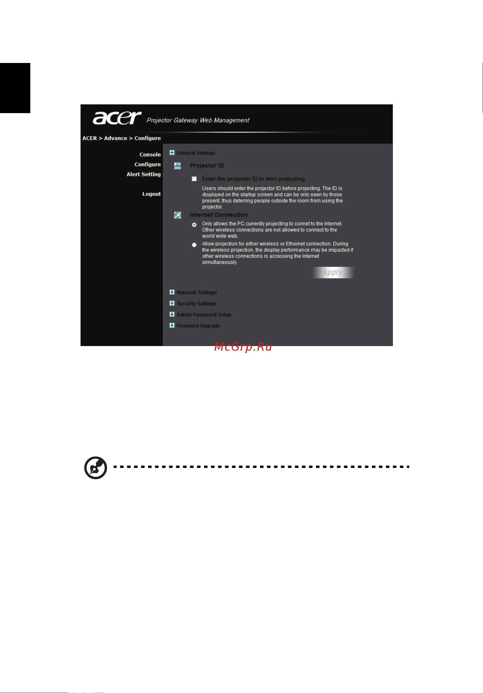 Acer S5201B [26/49] Настройка