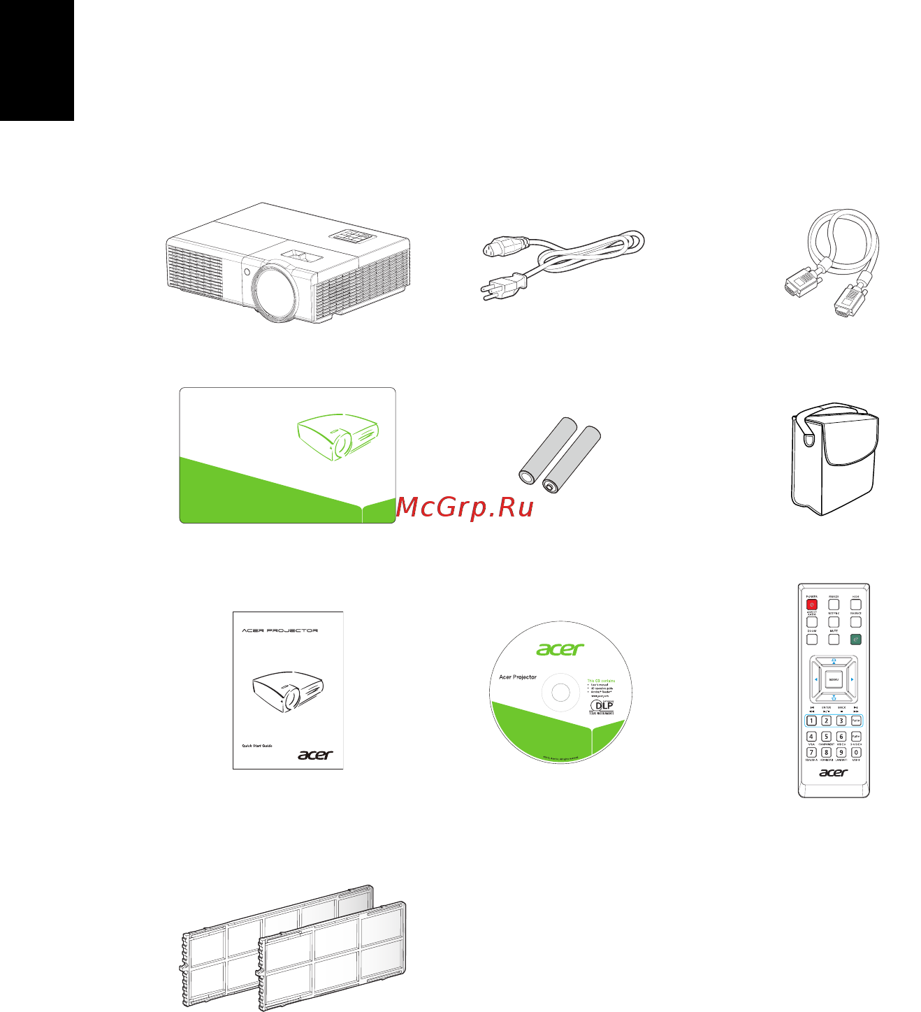 Acer S1370WHN [12/65] Комплектность