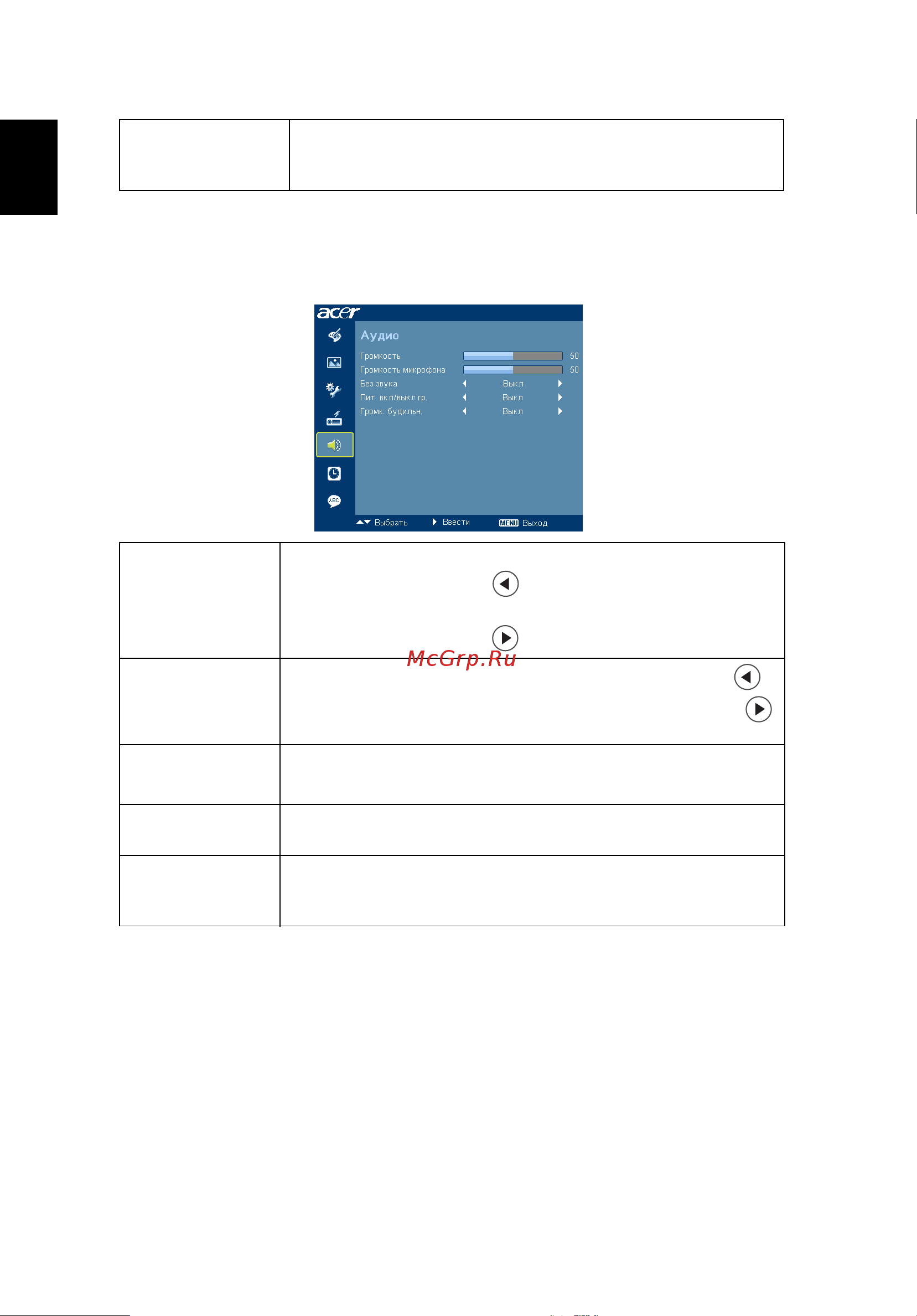 Acer P5403 [42/64] Aудкио