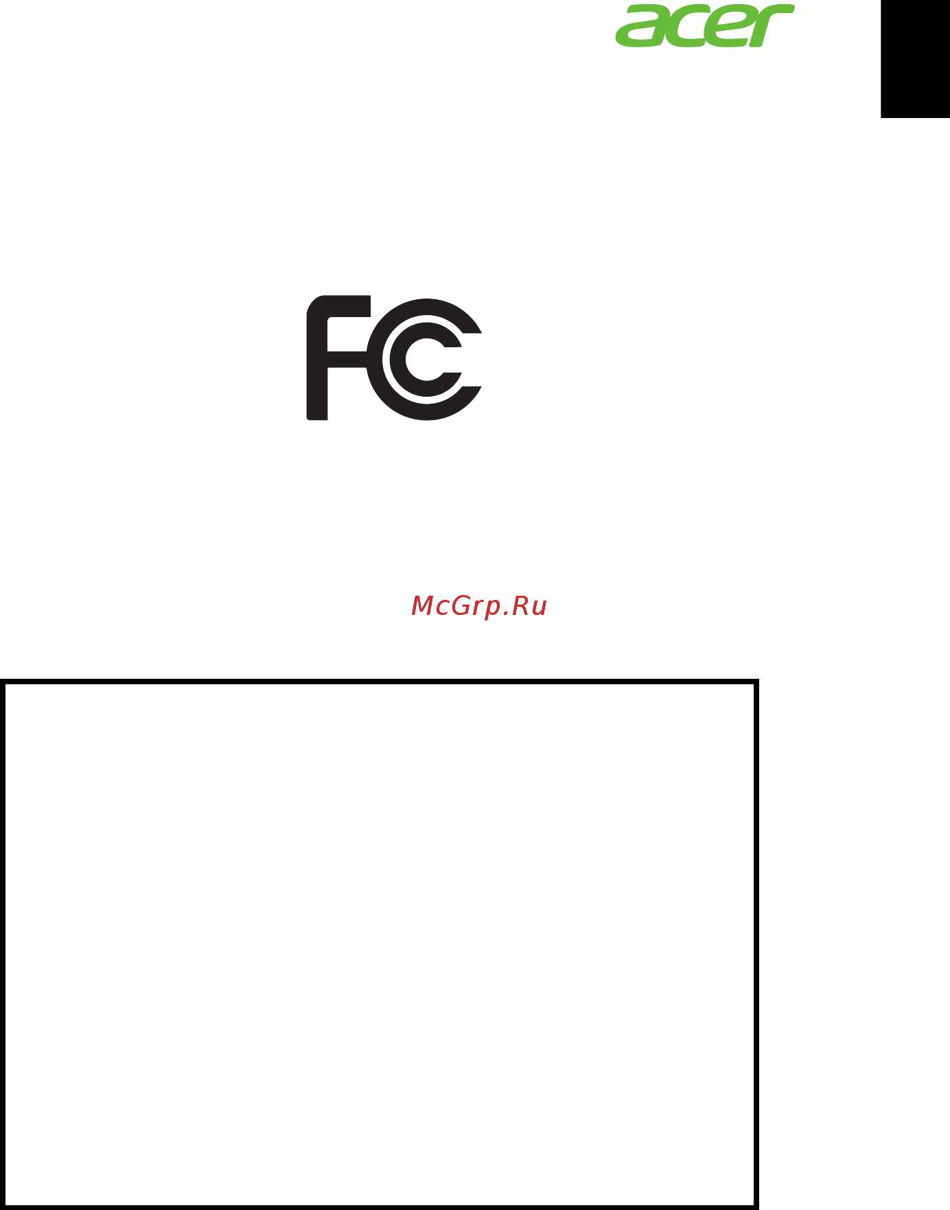 Acer P1500 [71/71] Federal communications commission declaration of conformity