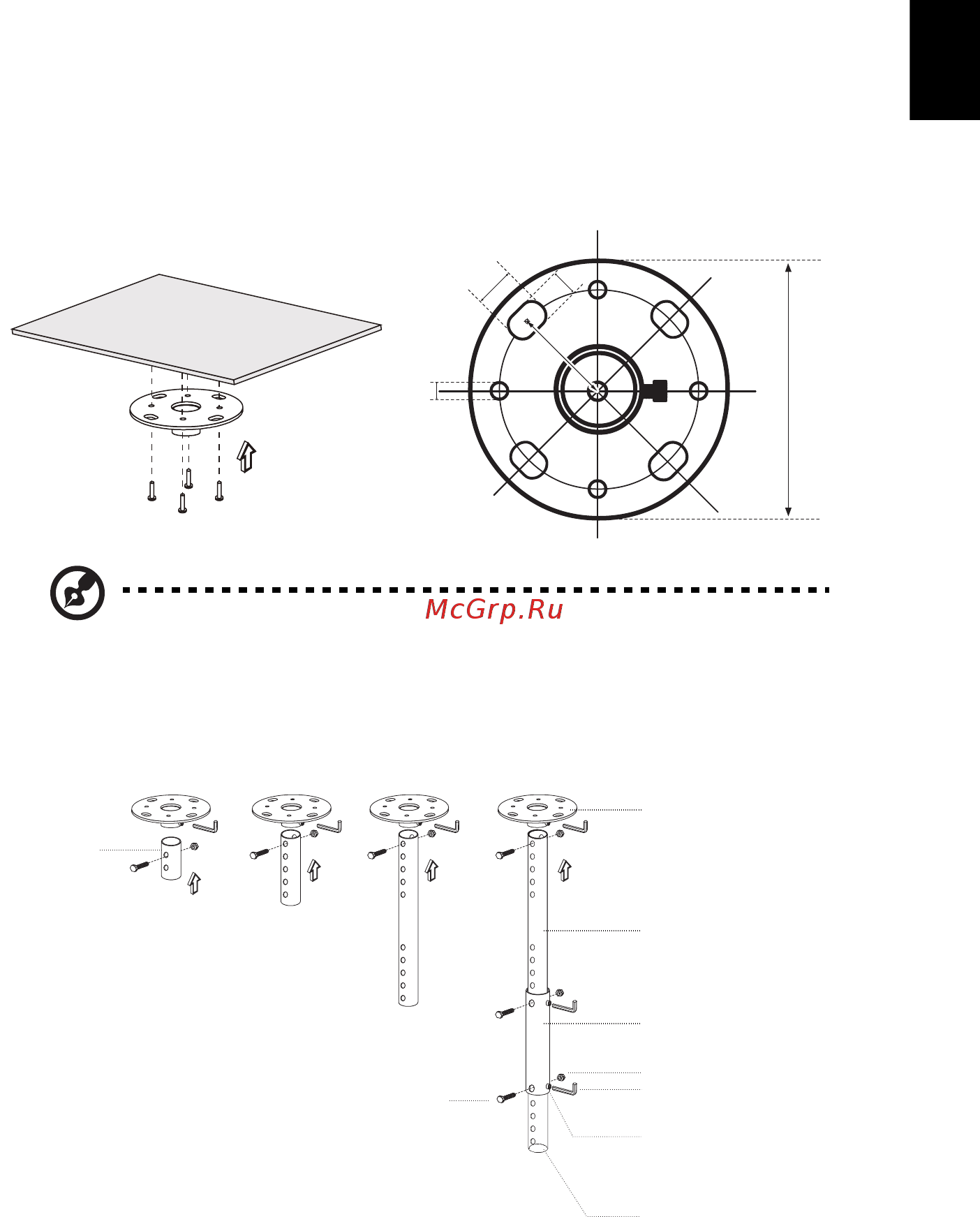 Acer P1163 [45/57] Установка на потолке