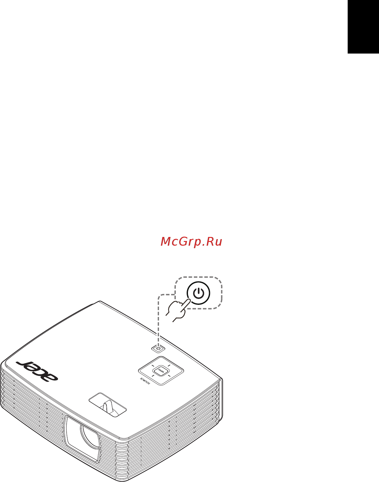 Acer K135 [21/49] Включение и выключение проектора