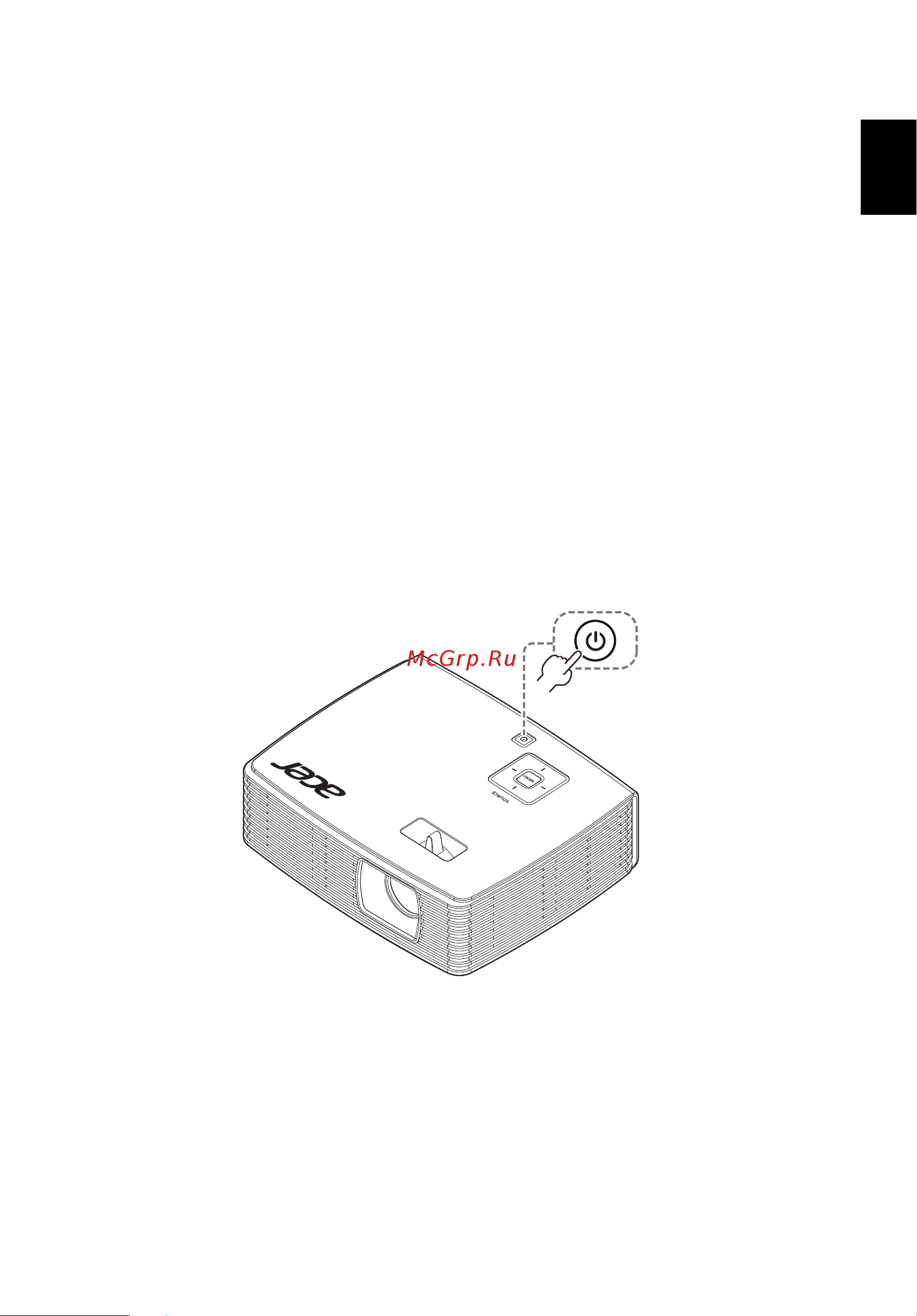 Acer K132 [21/49] Включение и выключение проектора