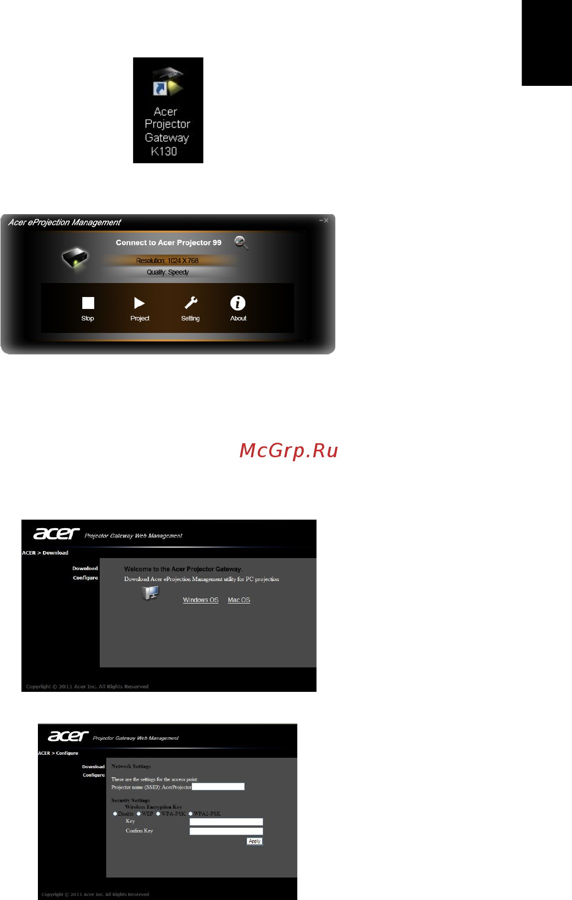 Acer K130 [17/28] Русский
