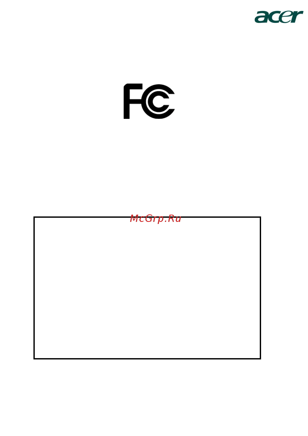 Acer H5360BD [56/56] Federal communications commission declaration of conformity