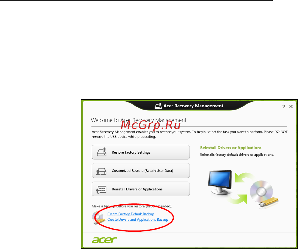 Acer ASPIRE V5-571P [1708/3496] Vytvoření zálohy ovladačů a aplikací