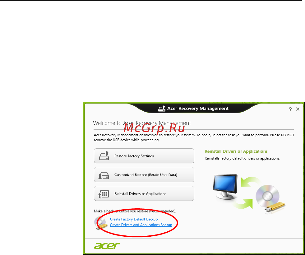 Acer ASPIRE V5-571P [1823/3496] Vytvorenie zálohy ovládačov a aplikácií