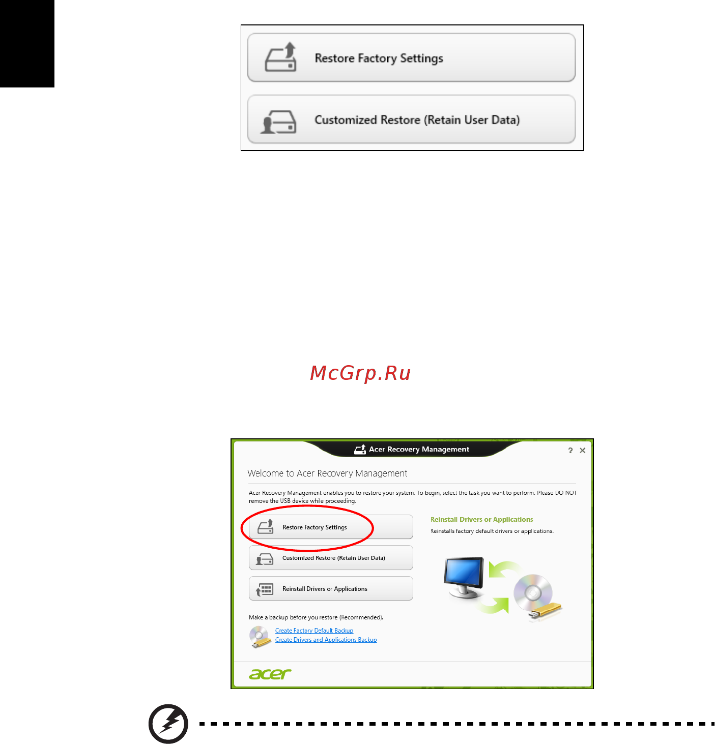 Acer ASPIRE V5-531G [462/2484] Recuperar a partir do windows