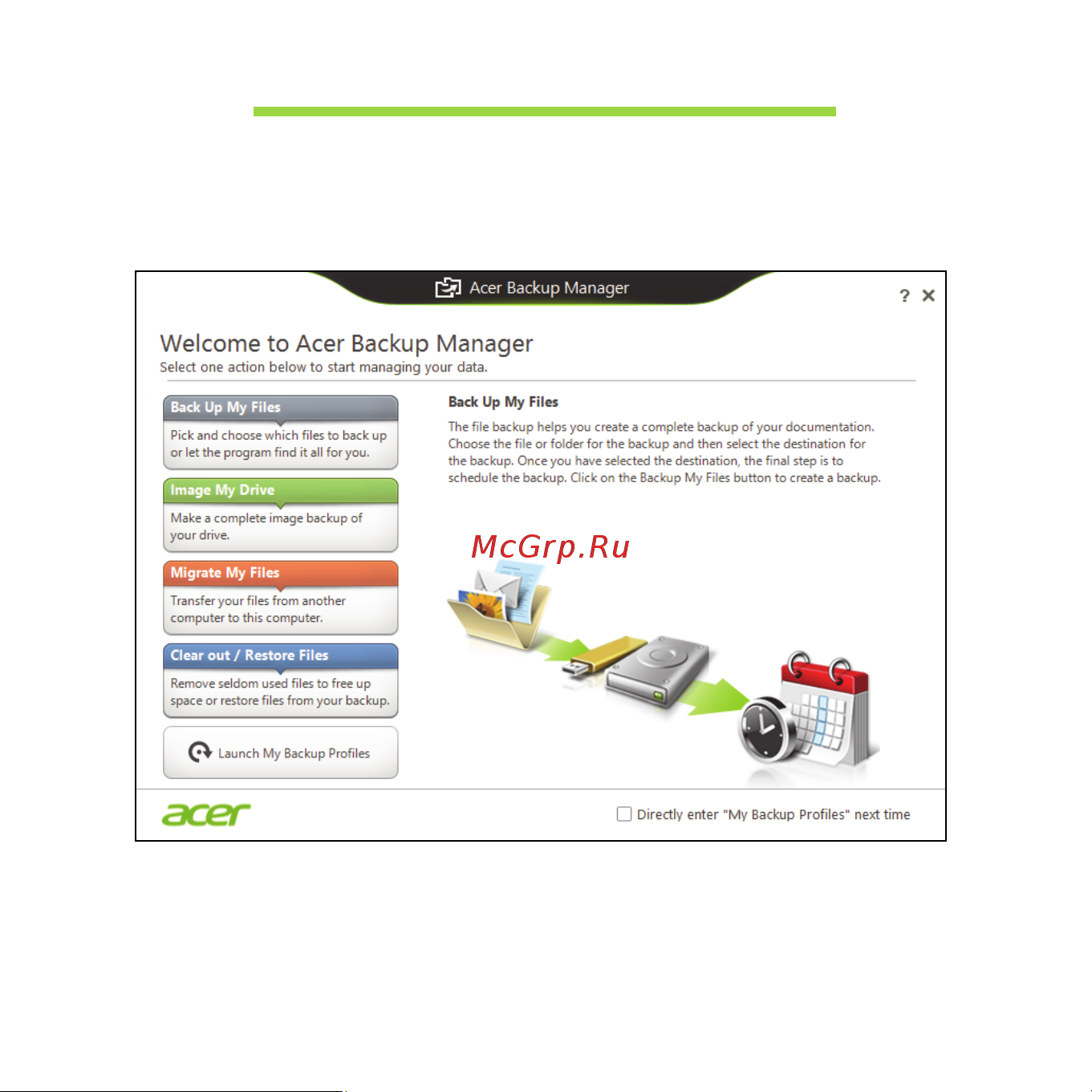 Acer ASPIRE V5-471G [38/3492] Acer backup manager