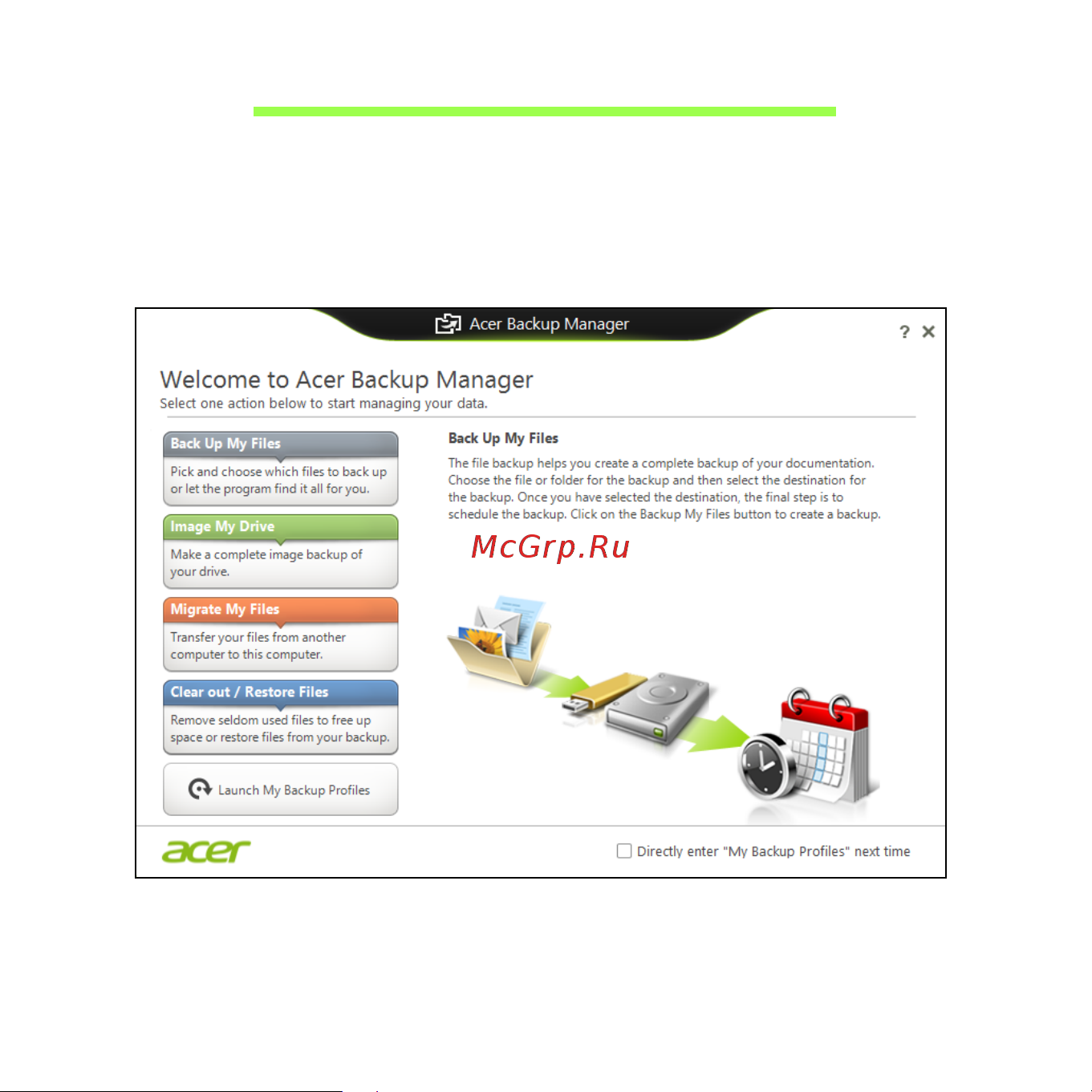 Acer ASPIRE V5-471G [402/3492] Acer backup manager