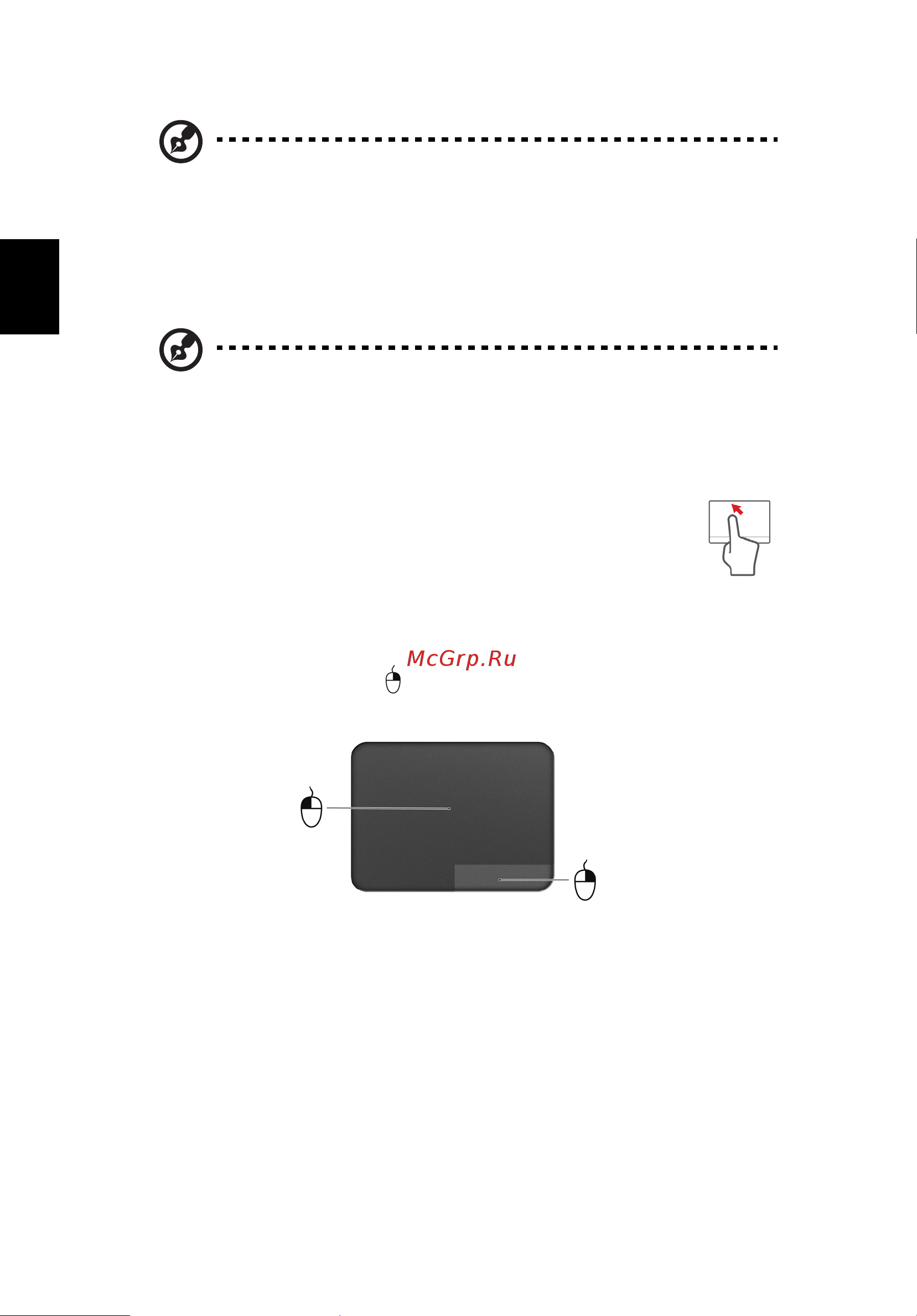 Acer ASPIRE V5-431PG [1200/2484] Základy používání zařízení touchpad pro modely s integrovanými tlačítky