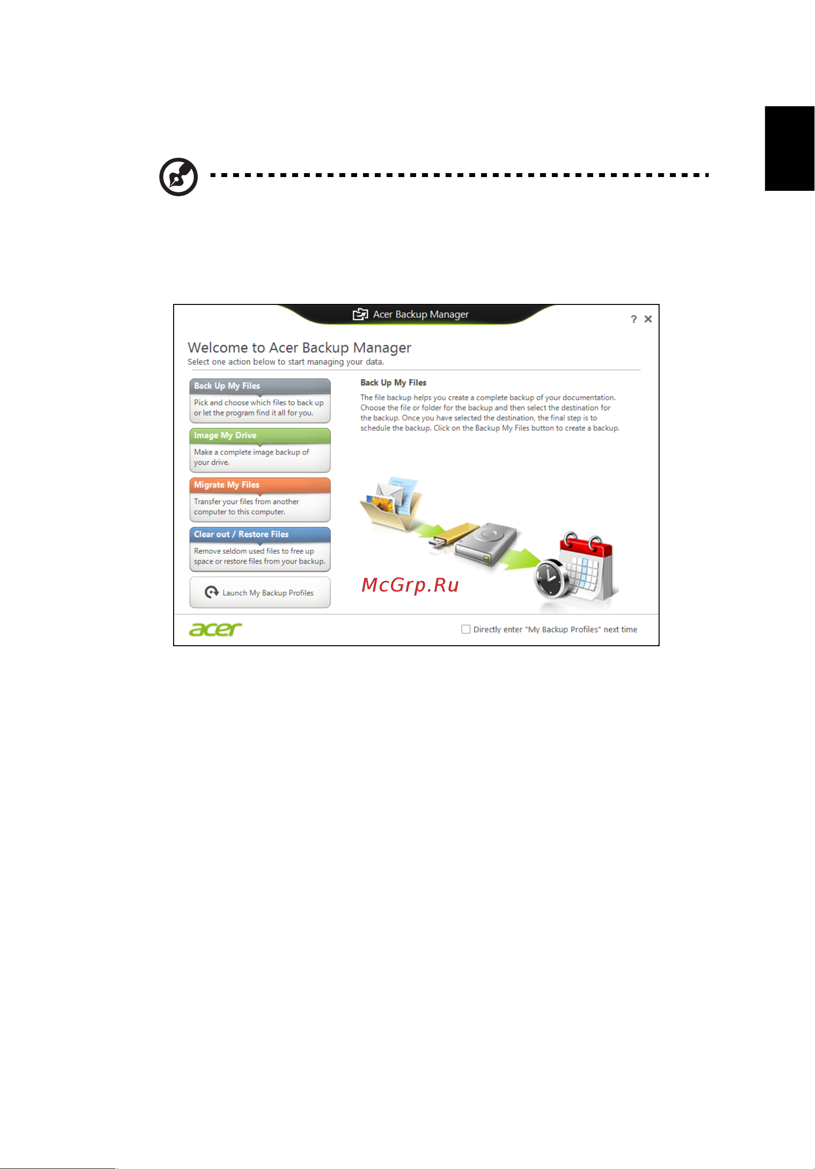 Acer ASPIRE V5-431PG [2053/2484] Acer backup manager