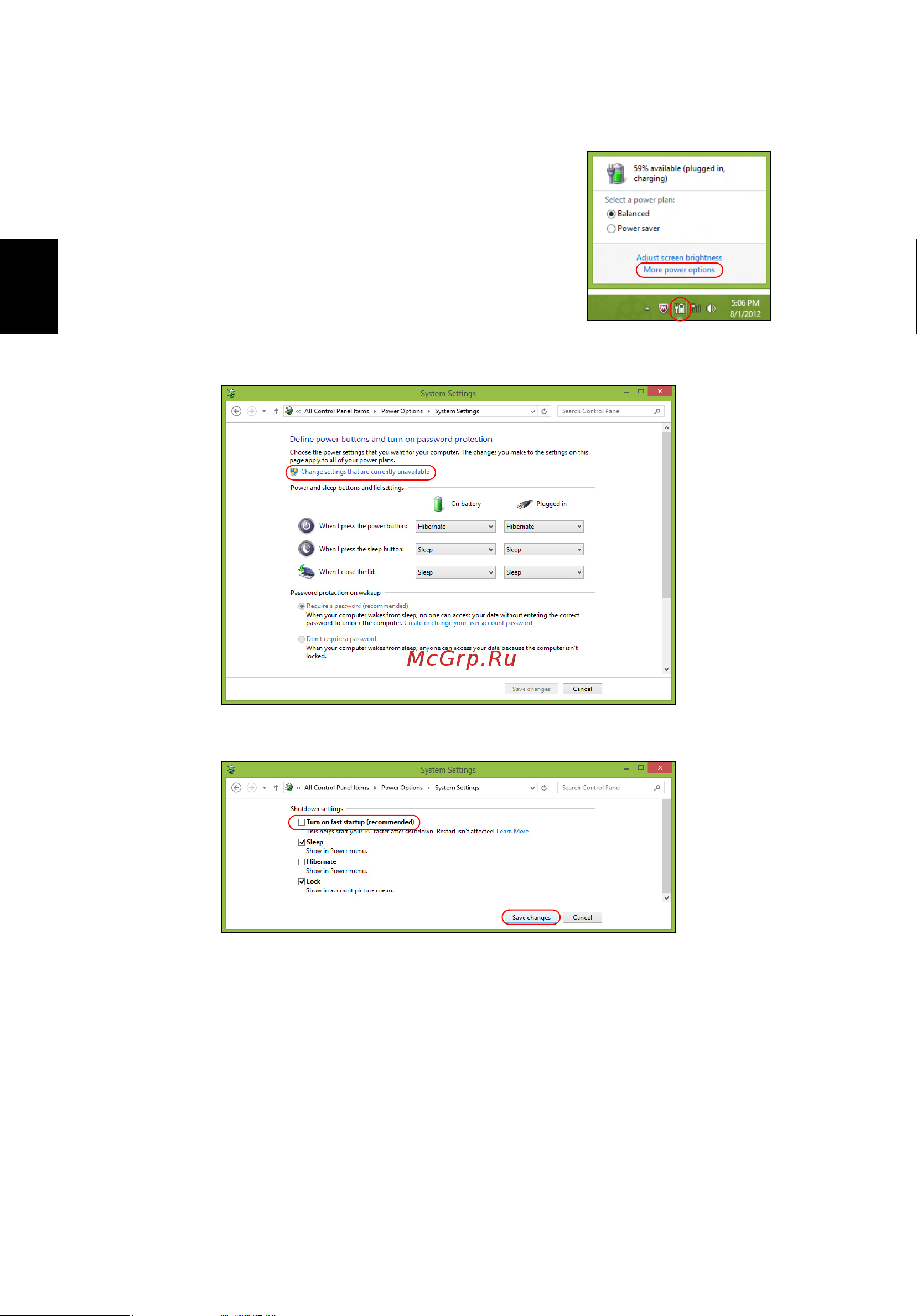 Acer ASPIRE V5-431PG Инструкция по эксплуатации онлайн [2444/2484] 97689