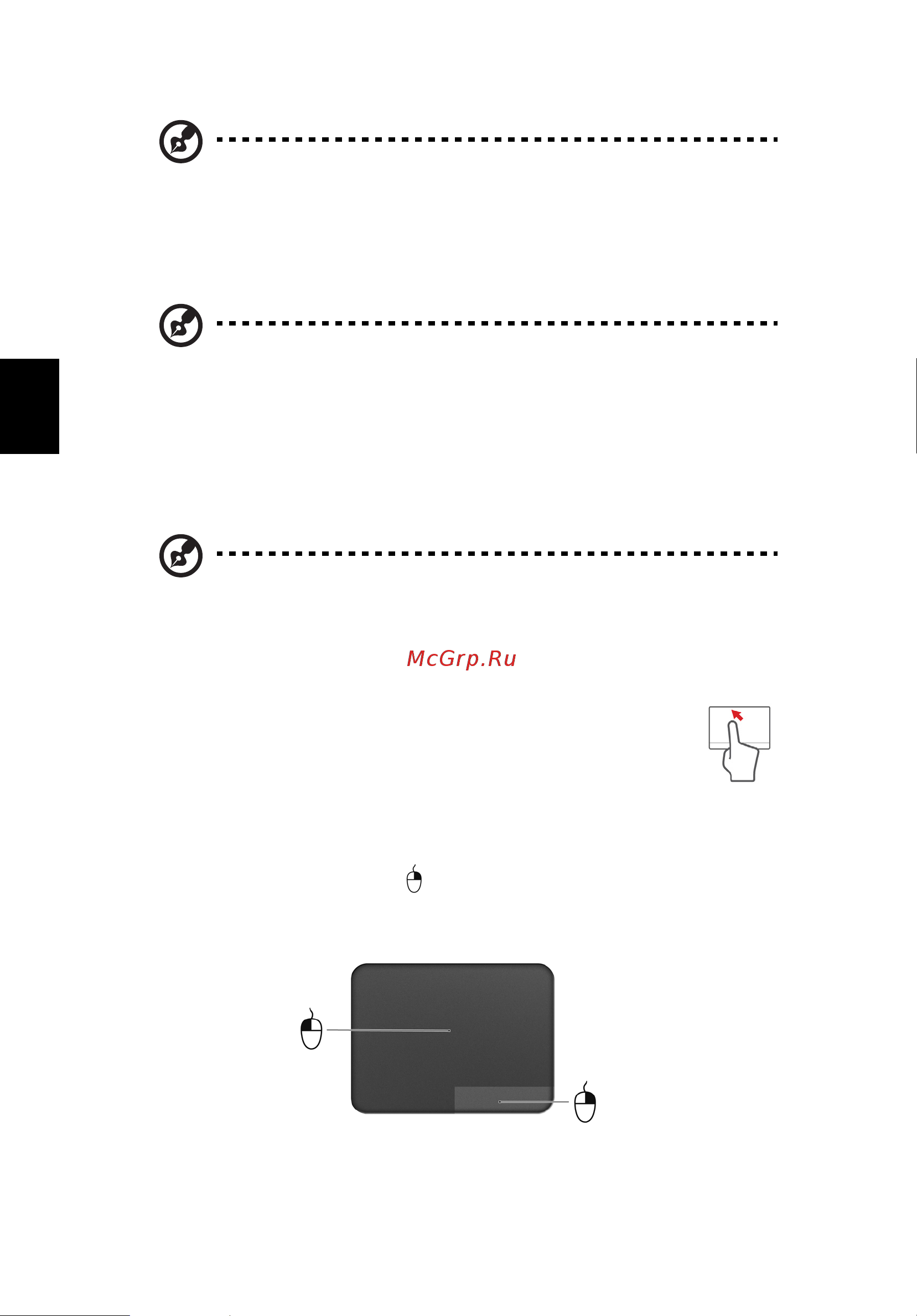 Acer ASPIRE V5-431PG [284/2484] Nozioni di base sul touchpad per i modelli con pulsanti integrati