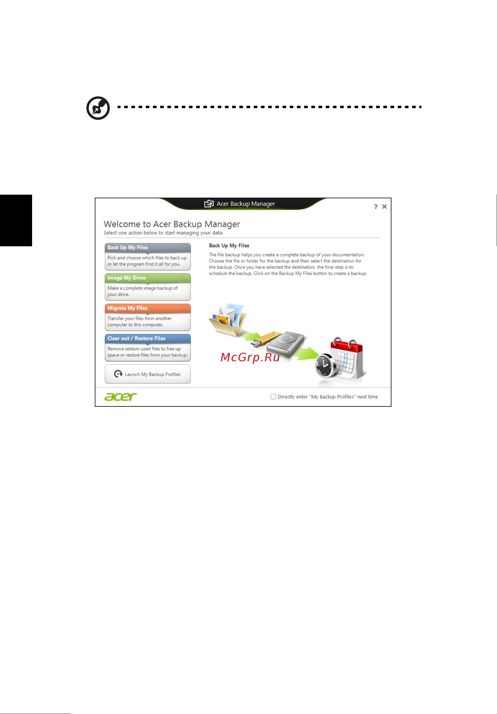 Acer ASPIRE V5-431PG [302/2484] Acer backup manager