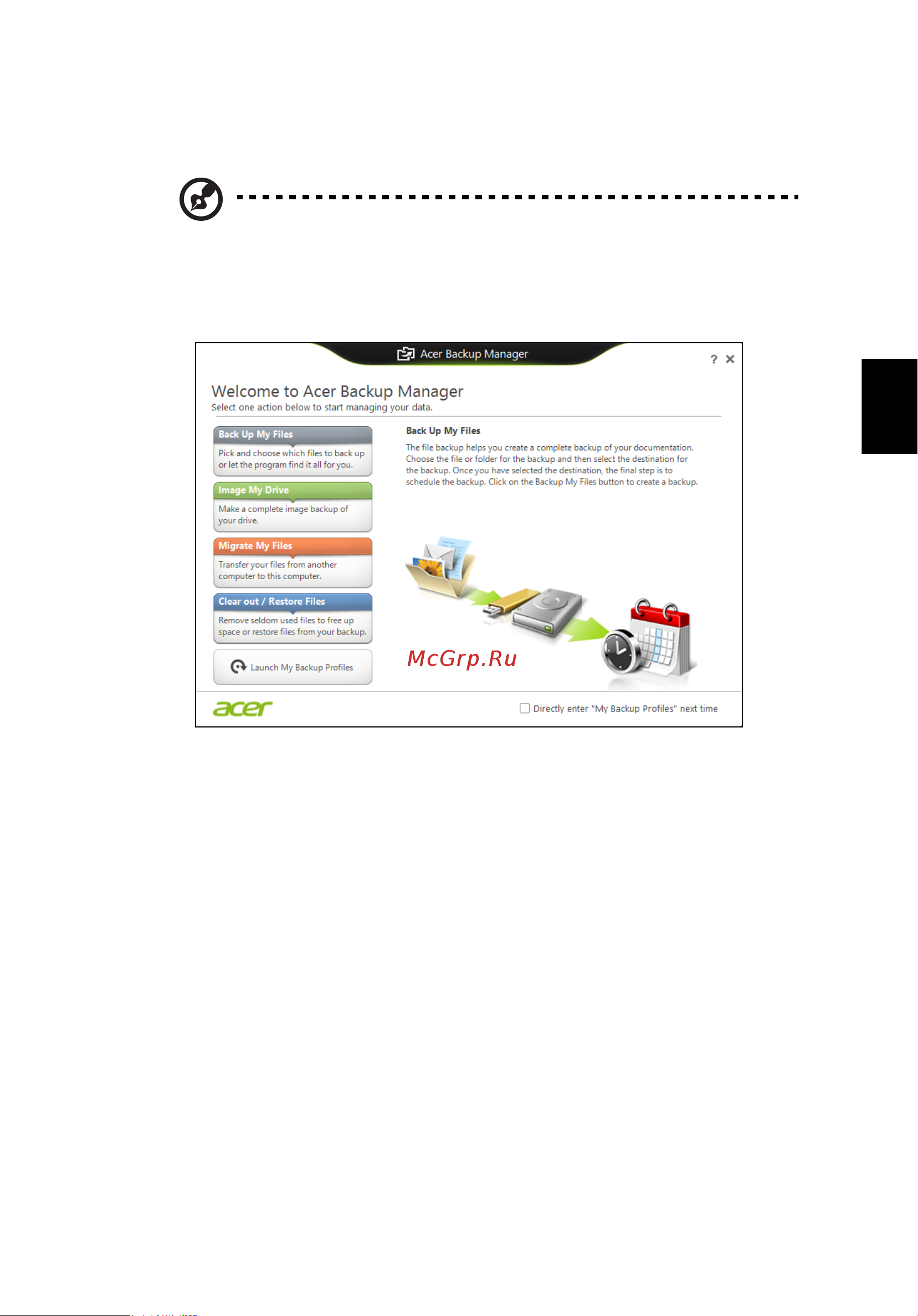 Acer ASPIRE V5-431PG [385/2484] Acer backup manager