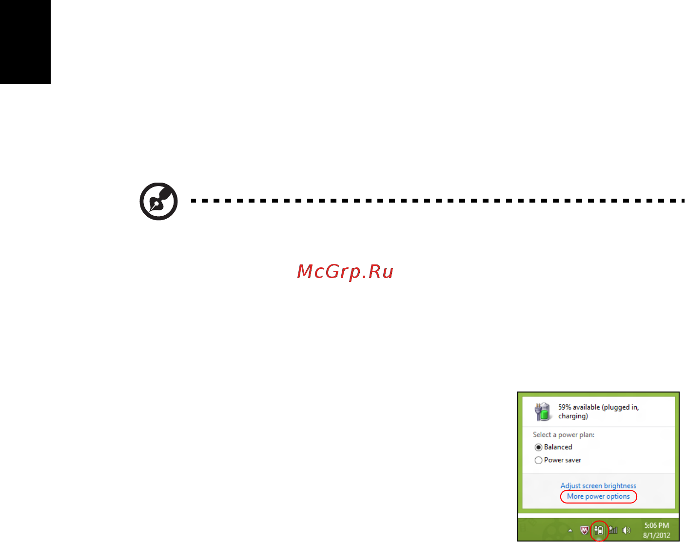 Acer ASPIRE V5-431G [1026/2228] Energiagazdálkodás