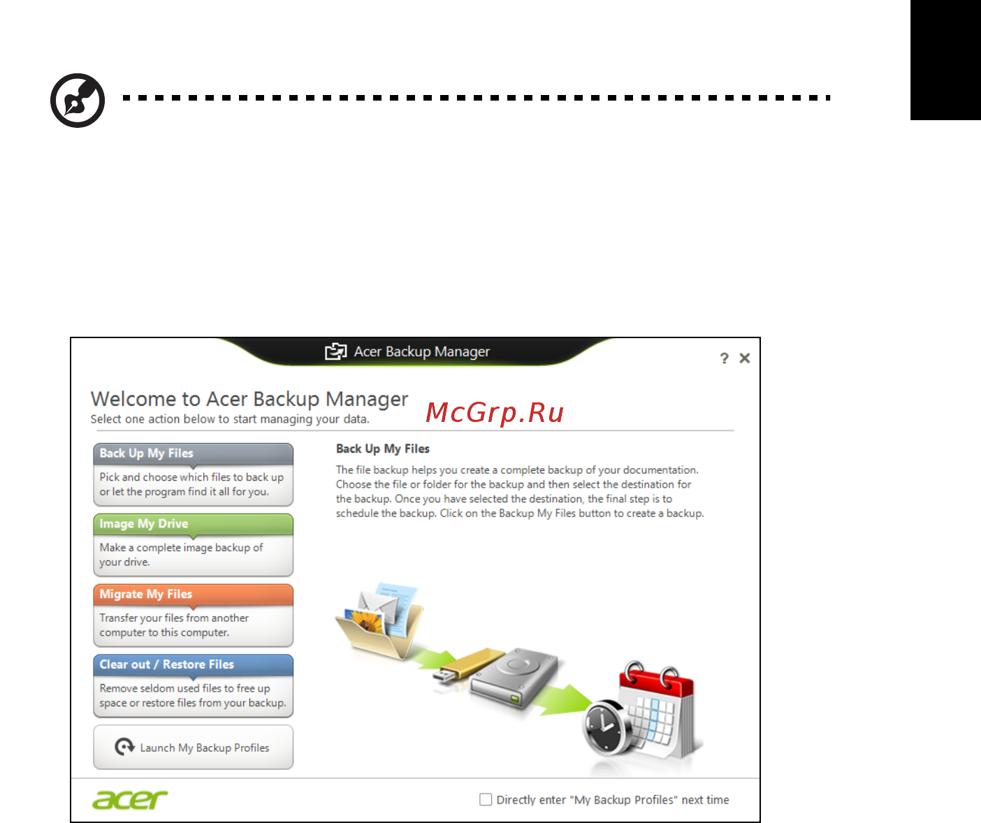 Acer ASPIRE V5-431G [109/2228] Acer backup manager