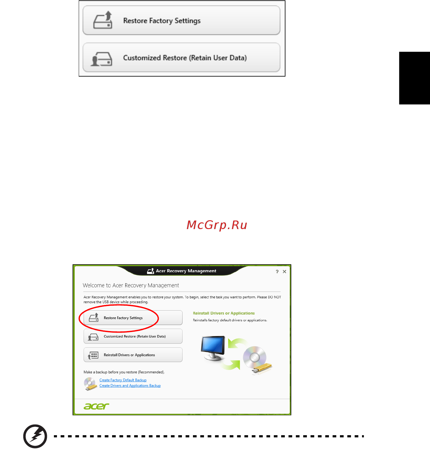 Acer ASPIRE V5-431G [1159/2228] Oprava zo systému windows