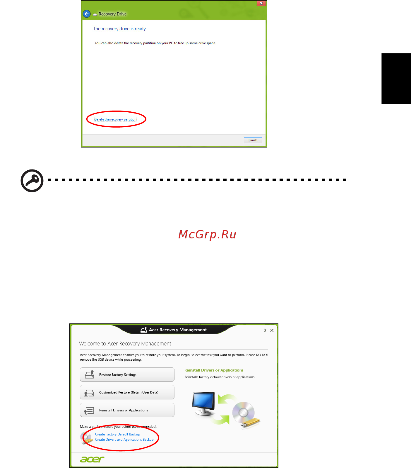 Acer ASPIRE V5-431G [1967/2228] 建立磁碟機和應用程式備份