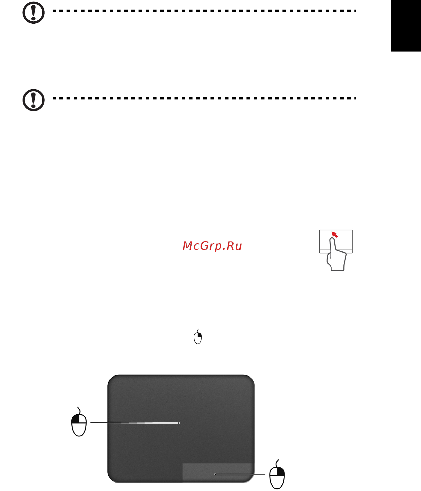Acer ASPIRE V5-431G [38/2228] Touchpad basics for models with integrated buttons
