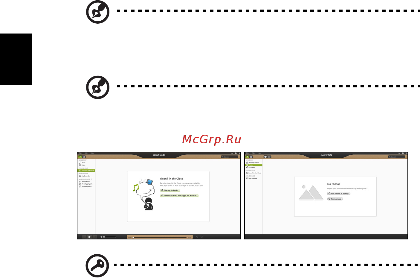 Acer ASPIRE V5-431G [416/2228] Acer clear fi