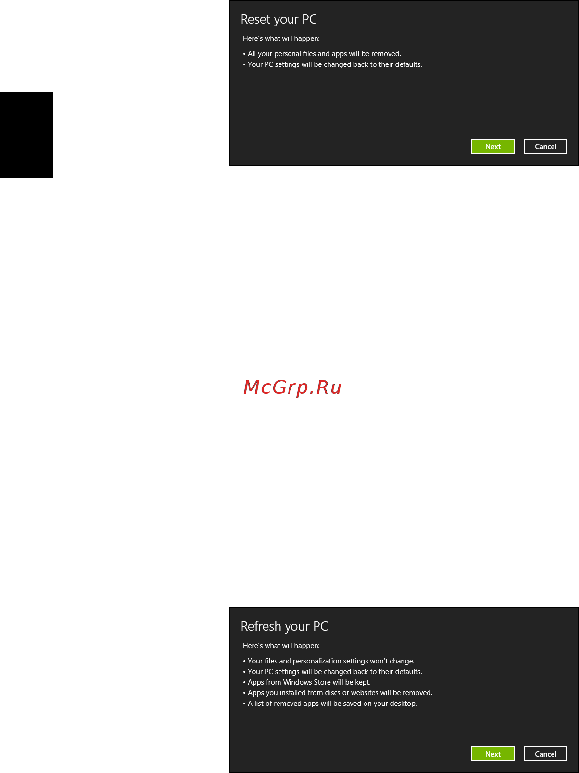 Acer ASPIRE V5-431G [562/2228] Oppdatere pcen fra sikkerhetskopien for gjenoppretting