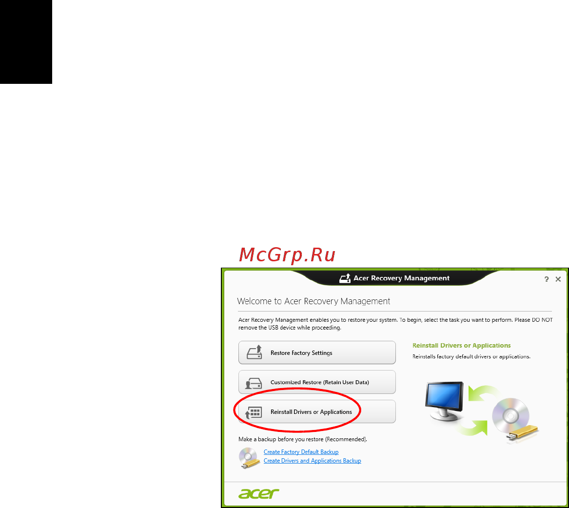 Acer ASPIRE V5-431G [628/2228] Geninstallation af drivere og programmer