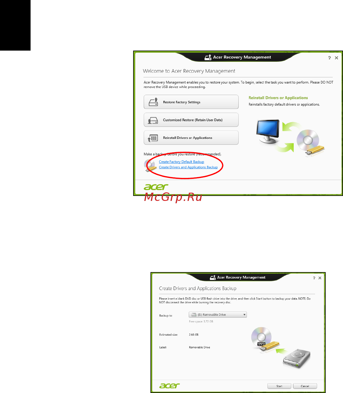 Acer ASPIRE V5-431G [928/2228] Tworzenie kopii zapasowych sterowników i aplikacji