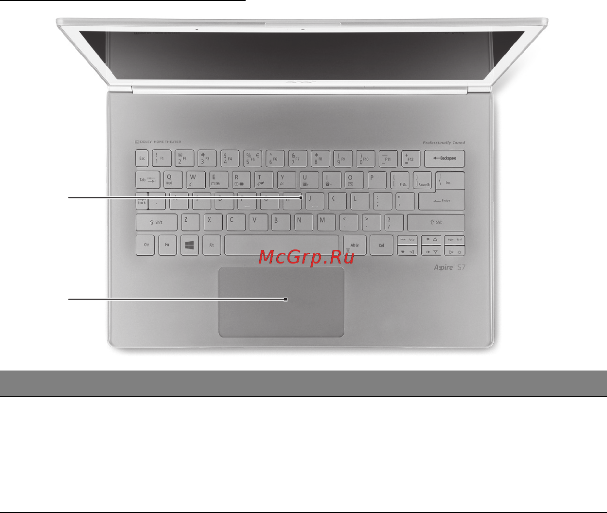 Acer ASPIRE S7-391 [1160/3370] Näppäimistönäkymä
