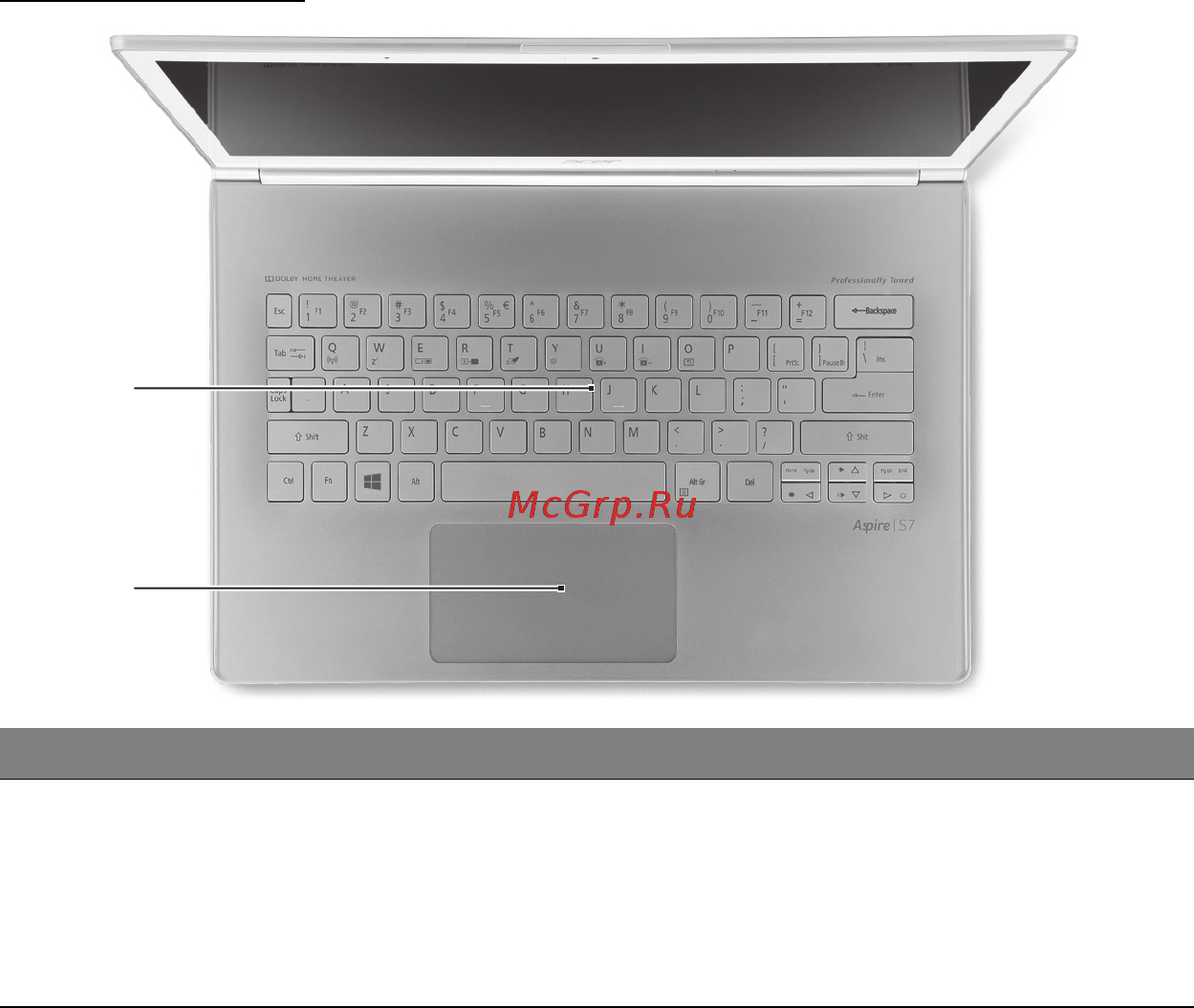 Acer ASPIRE S7-391 [373/3370] Vista tastiera