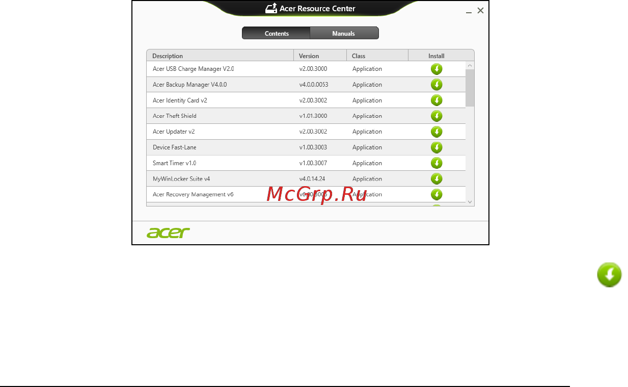 Acer ASPIRE S7-191 [1423/3380] Powrót do przechwyconego poprzedniego ekranu systemu