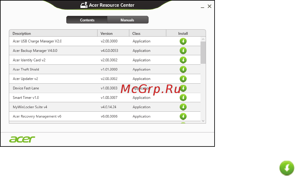 Acer ASPIRE S3-391 Инструкция по эксплуатации онлайн [43/3374] 97710