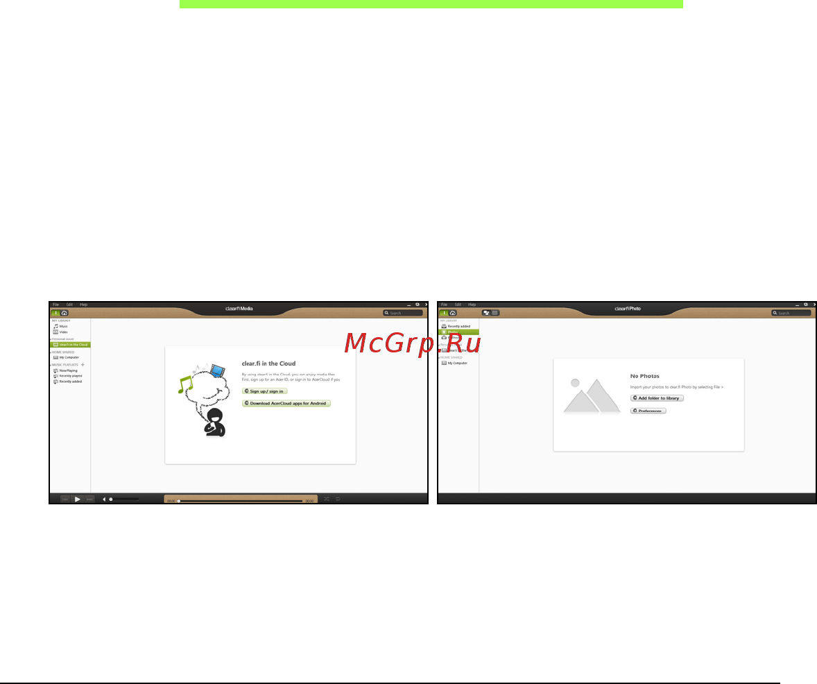 Acer ASPIRE S3-391 [519/3374] Acer clear fi