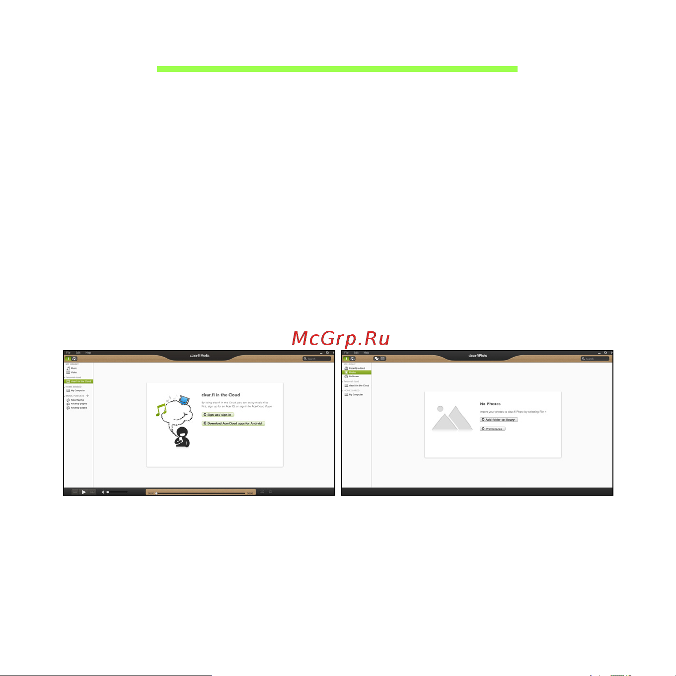 Acer ASPIRE S3-371 [1308/3374] Acer clear fi