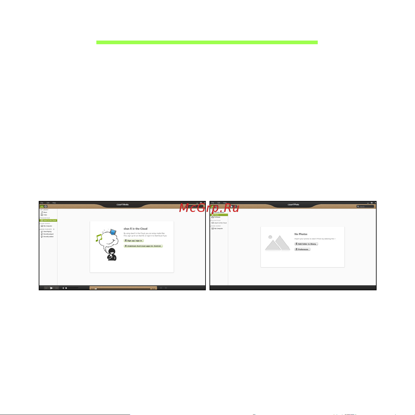 Acer ASPIRE S3-371 [2678/3374] Acer clear fi