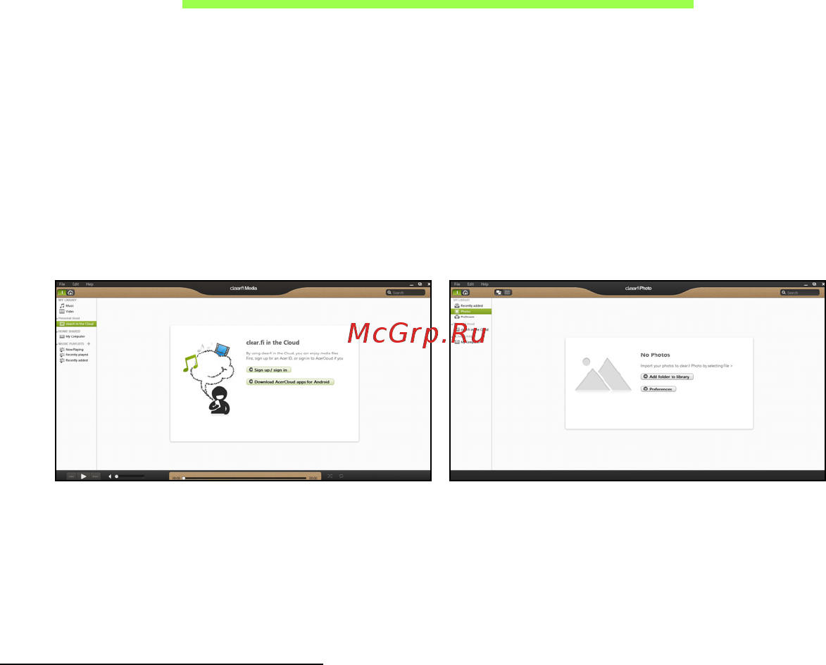 Acer ASPIRE M5-481PTG [3189/3700] Acer clear fi