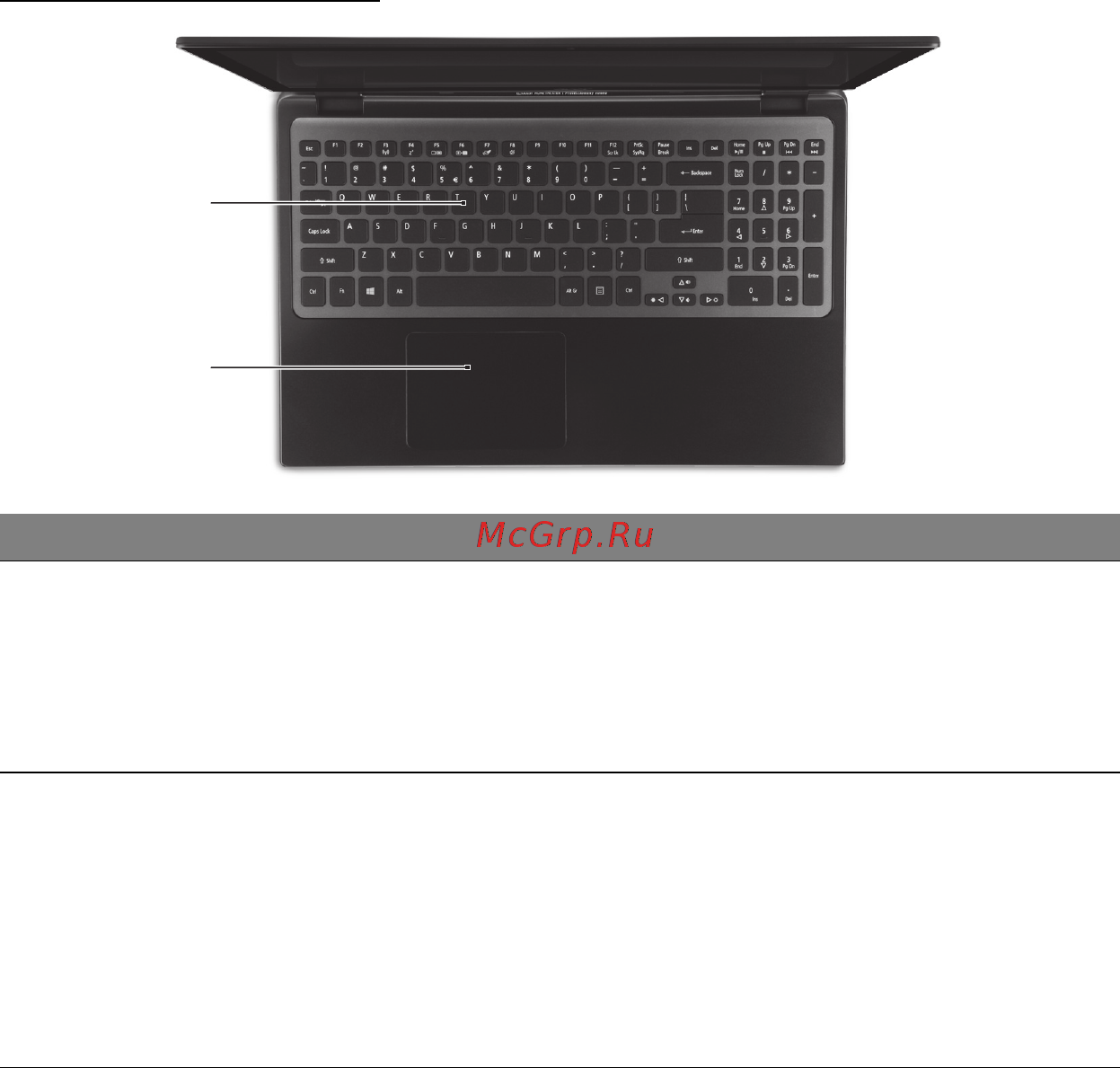 Acer ASPIRE M3-581PTG [1468/3554] Widok klawiatury