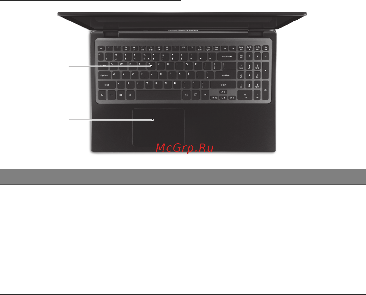 Acer ASPIRE M3-581PTG [2310/3554] Изглед на клавиатурата
