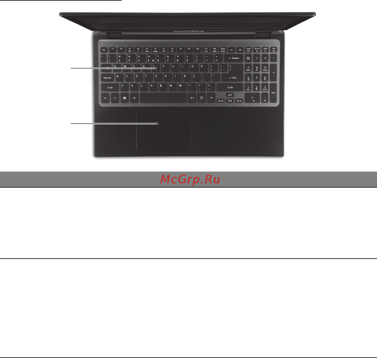 Acer ASPIRE M3-581PTG [511/3554] Vista de teclado