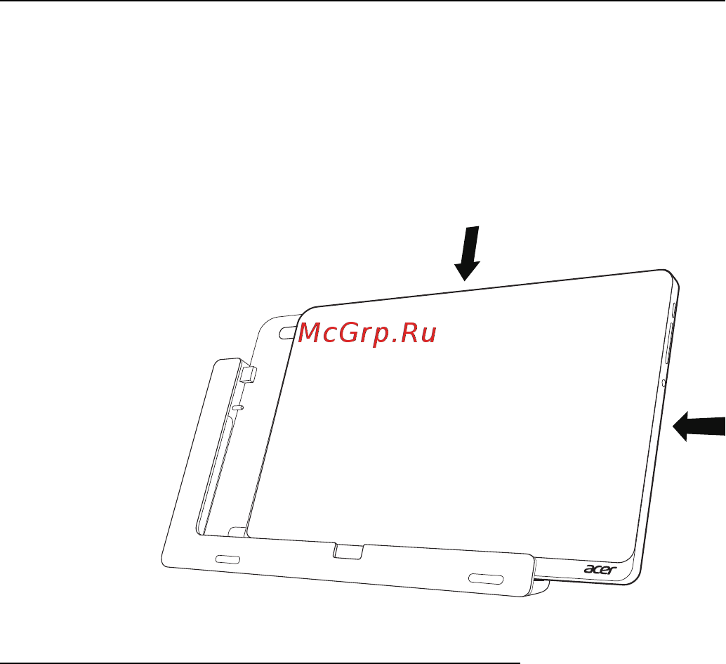 Acer ICONIA W700P [105/2286] Connecter la tablette à la station d accueil
