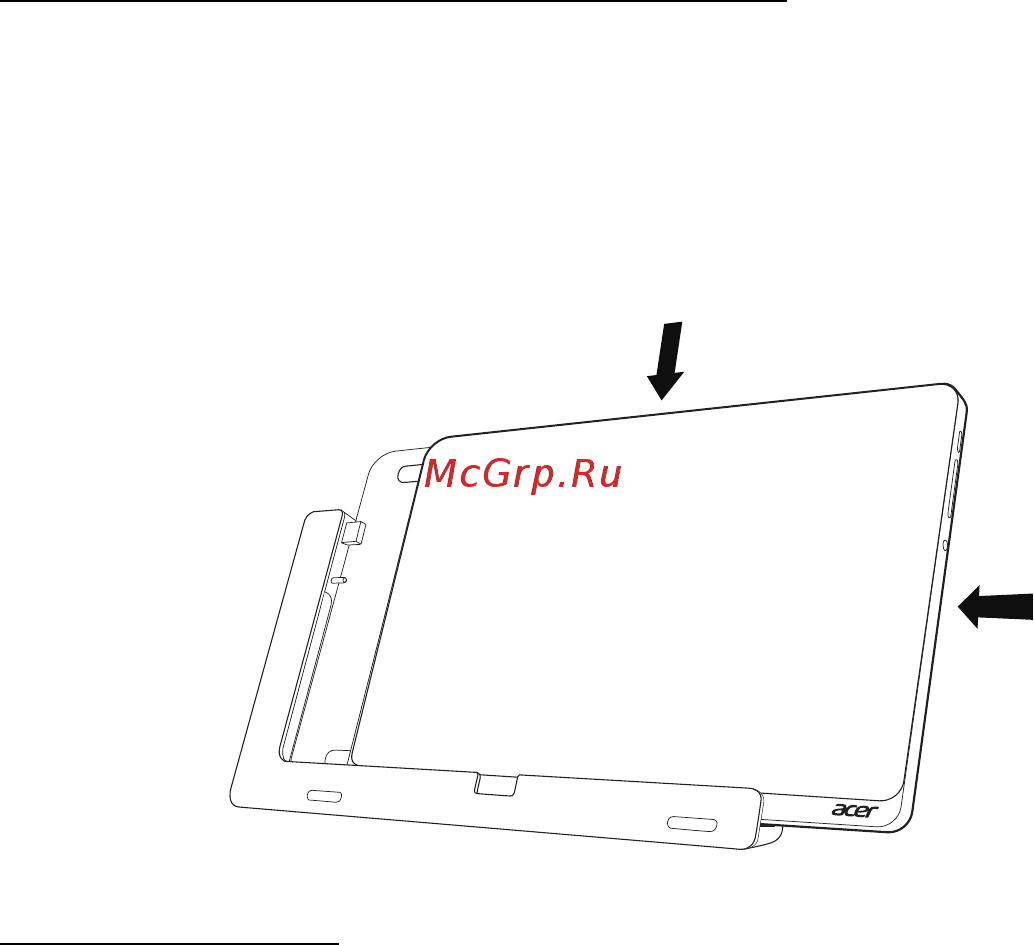 Acer ICONIA W700P [184/2286] Das tablet in das gestell setzen