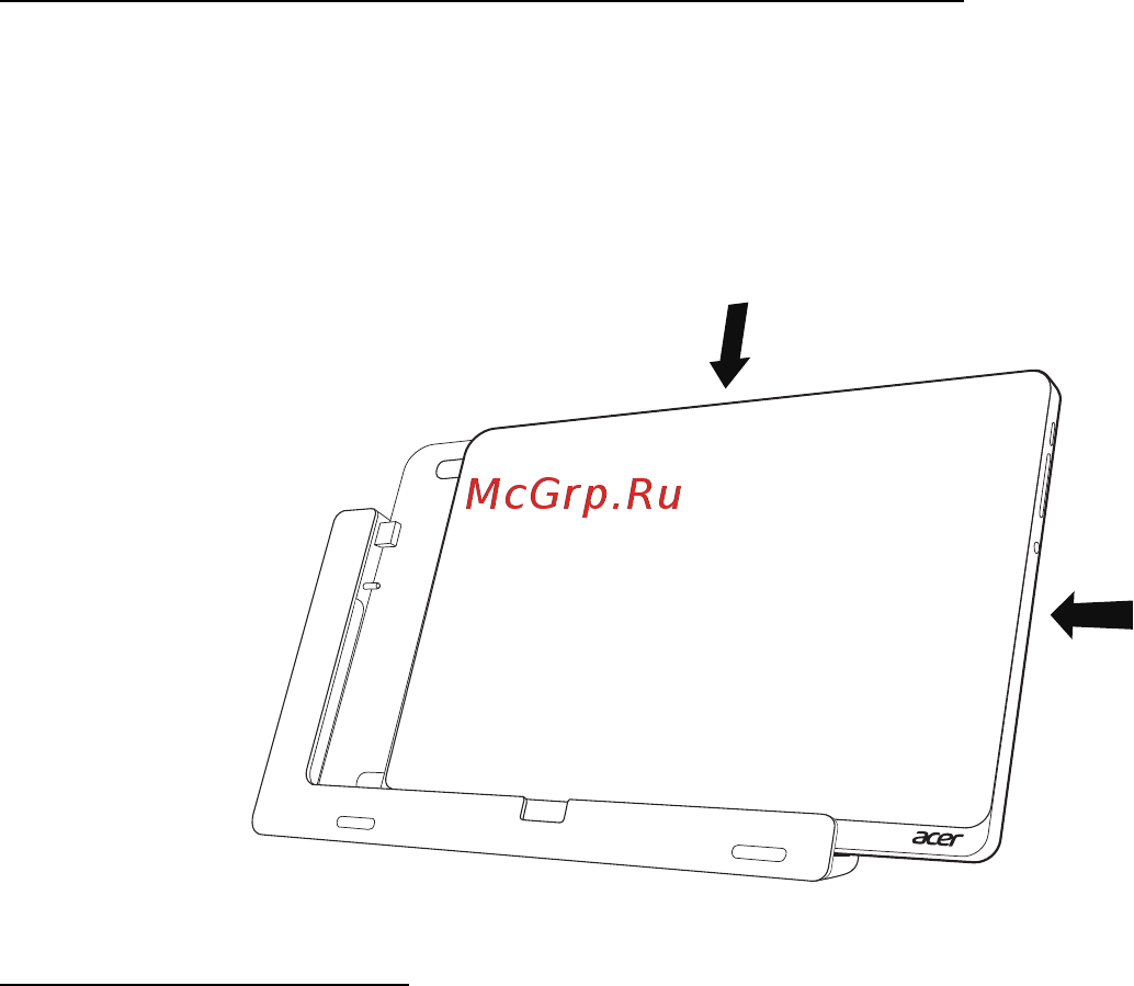 Acer ICONIA W700P [2162/2286] Menyambungkan tablet ke dudukan