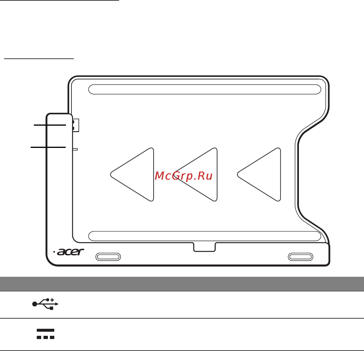 Acer ICONIA W700P [342/2286] Base de la tablet
